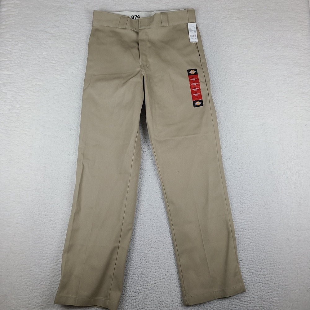 DICKIES Work Pants Mens 32x32 Beige Original Fit 874 Straight Leg NEW NWT